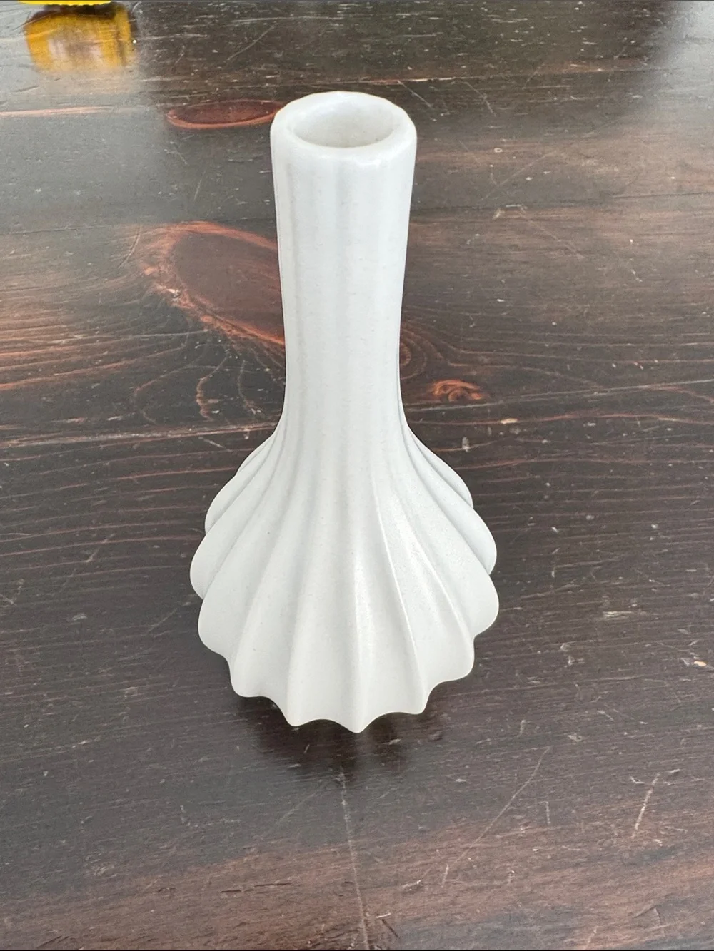Vintage Jonathan Adler White Fluted Ceramic Bottle Vase